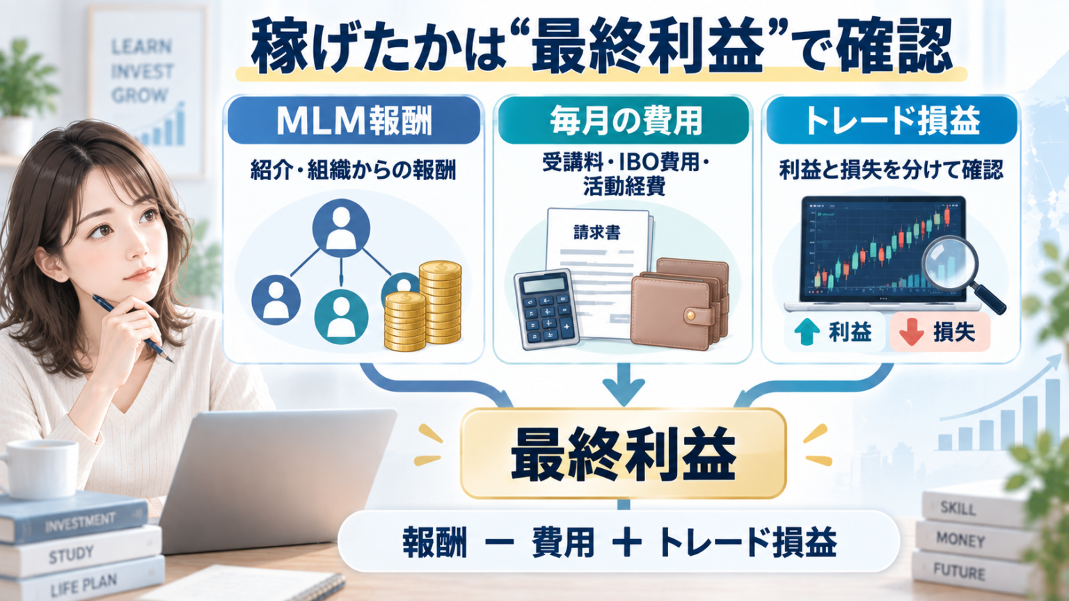 IMアカデミーで利益を判断するときのMLM報酬・毎月の費用・トレード損益の考え方