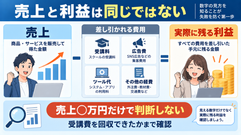 高額スクールの売上と実際に残る利益の違い