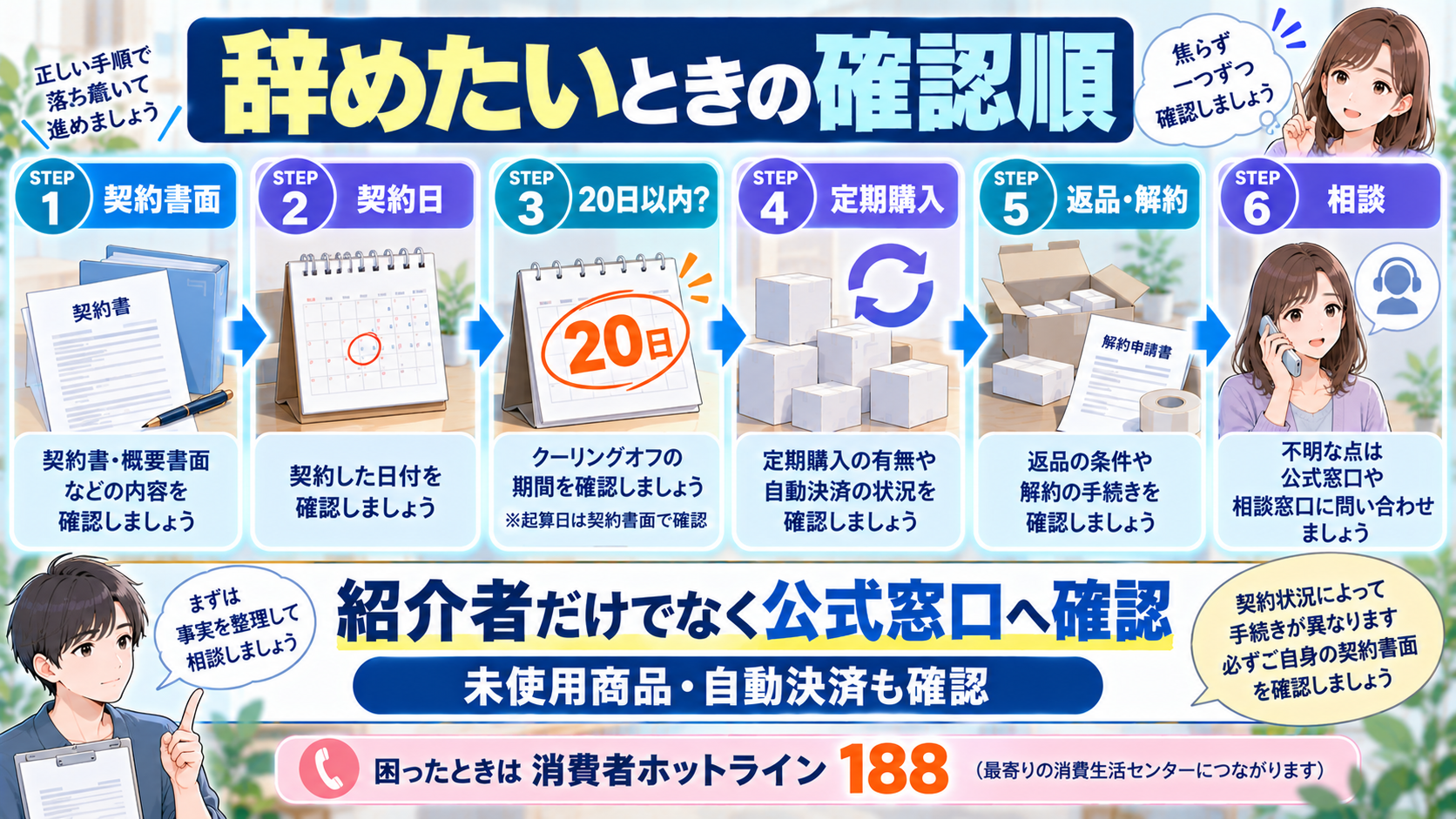 ユニシティを辞めたいときの確認順