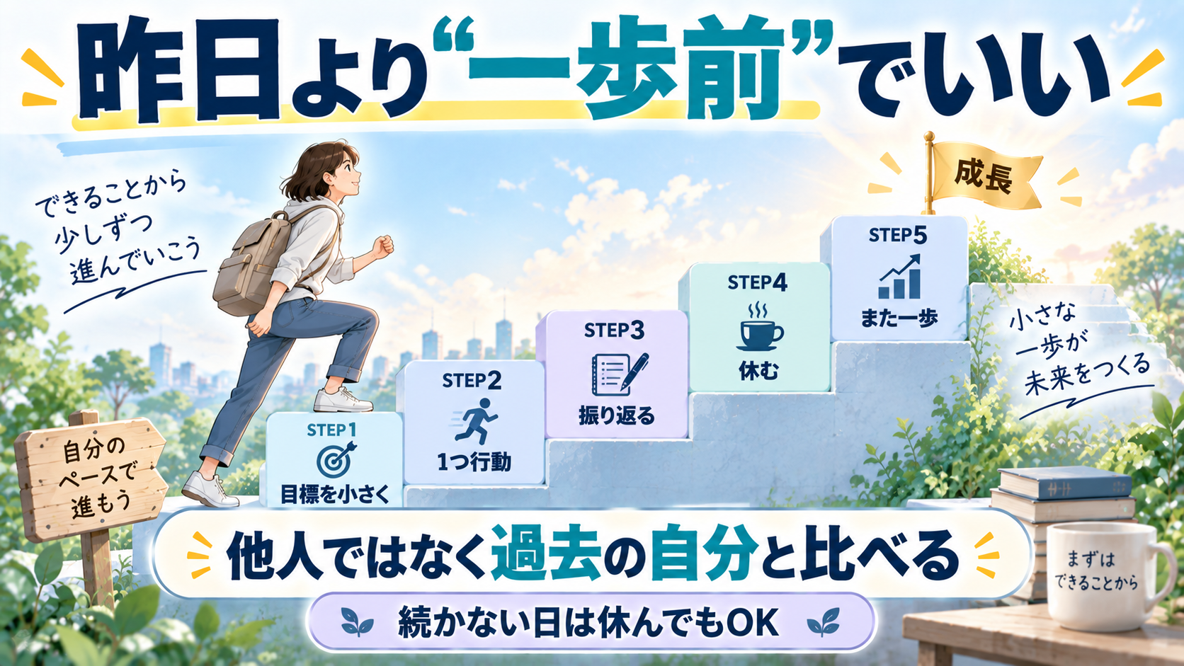 昨日より一歩前へ進むための5ステップ
