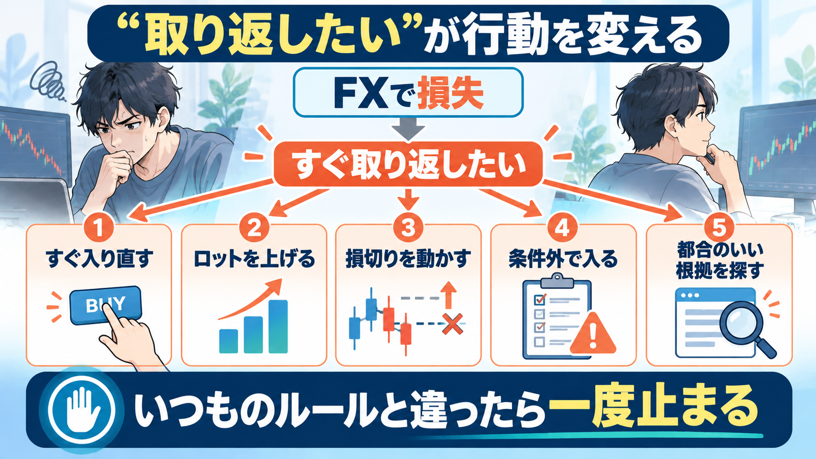 取り返したい気持ちがFXの行動を変える5つの例