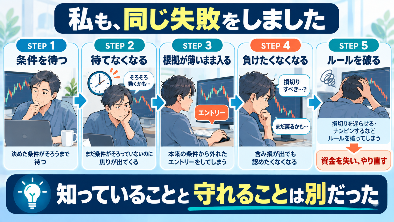 筆者がFXでルールを破り学び直した流れ